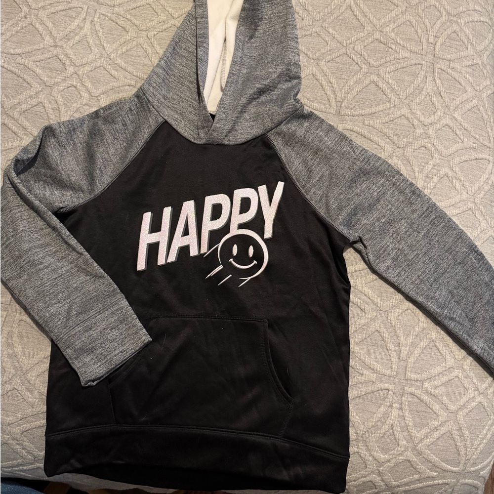 Justice Happy Hoodie - Black and Gray
